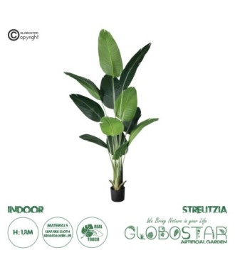 GloboStar® Artificial Garden STRELITZIA 20026 Τεχνητό Διακοσμητικό Φυτό  Στρελίτσια - Πουλί του Παραδείσου Υ180cm